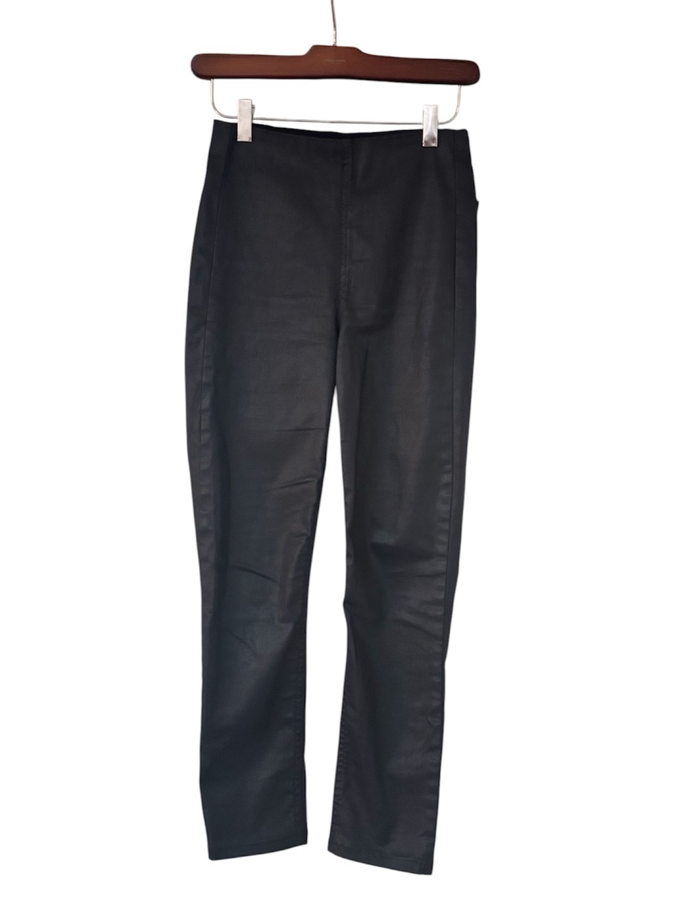 RAG & BONE Navy Blue Cotton Faux Like Leather Leggings